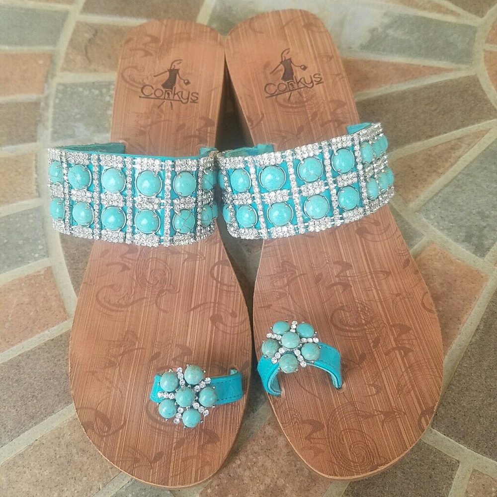 Corkys Turquoise Southwest Sandal